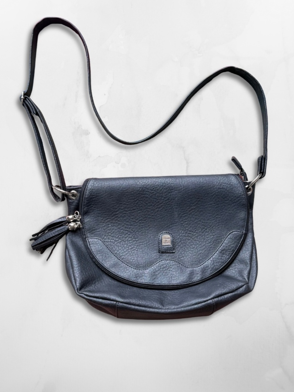 🌈 4 FOR $25 🌈 Black Vegan Leather Crossbody Bag with Tassels